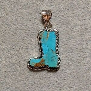 Turquoise Cowboy Boot Pendant